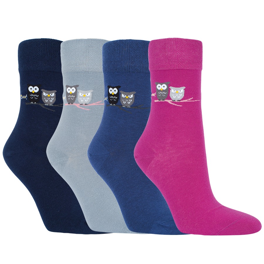 RS Socken Baumwolle Eule Pink, 35-38