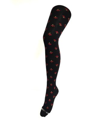 Crönert Tights Kleine Blüten Schwarz, 44-46