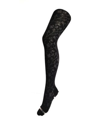 Crönert Tights Roses Schwarz, 44-46