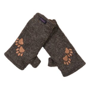 Wollhandstulpen Pfoten Braun, OS