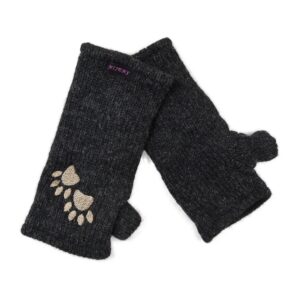 Wollhandstulpen Pfoten Anthrazit, OS