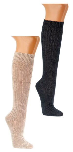 100% GOTS-Bio Baumwoll-Knie Black, 35-38