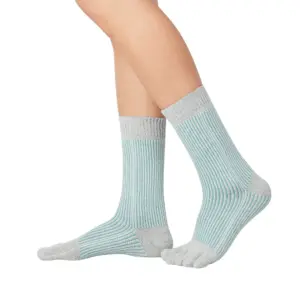 Knitido Glitzer Streifen Hellgrau-Gr&uuml;n, 39-42