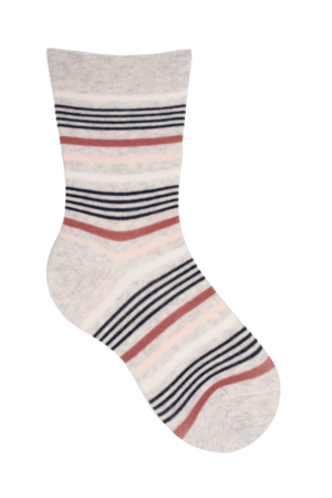 Socken weiter Bund Stripes Weiß, 35-38