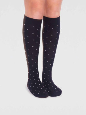 Thought Stützknie Nylon Dots Black, 36-40