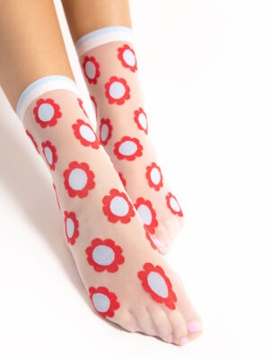 Fiore Mia 20 Patterned Socks Off White, OS