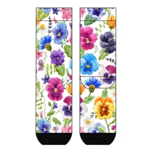 Cool 7 Viskose Socks Pansy Flowers, 36-41