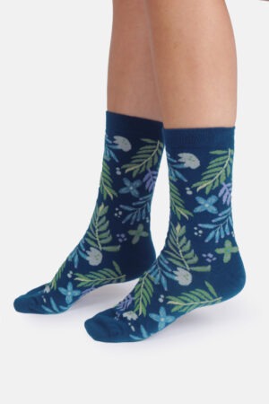 Thought Viskose/Bambus Leaves Blue, 36-40