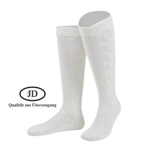 JD Zopfmuster Kniestrumpf Weiß, 36-38